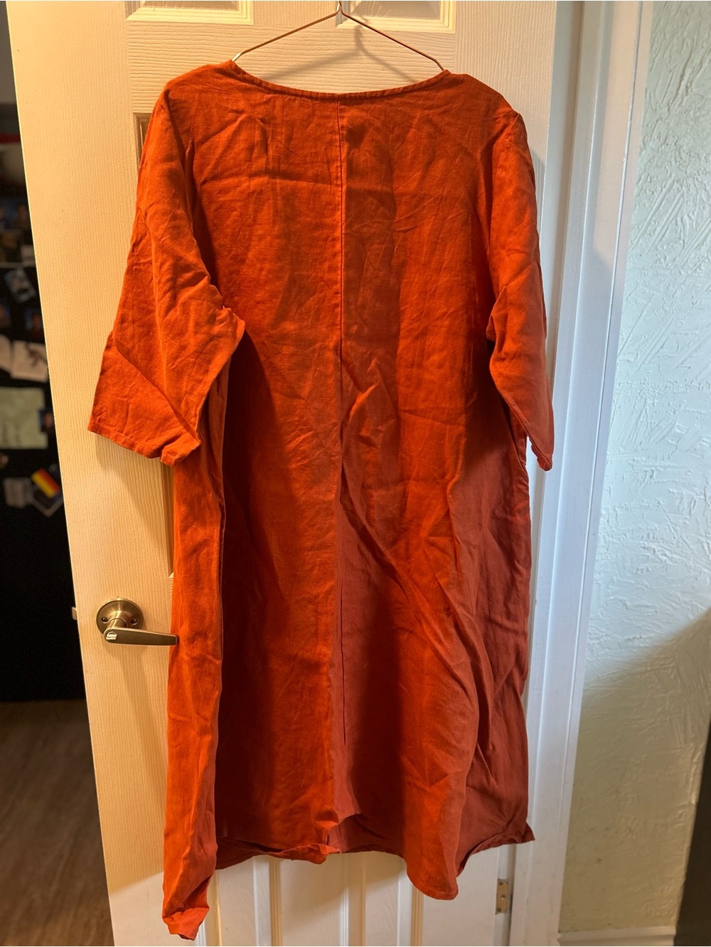 Orange heavy Linen dress by Bryn Walker